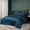 Luowei Ropa de cama de bambú de 220 x 240 cm, 3 juegos de ropa de cama de verano azul oscuro y refrescante, 100% bambú, transpirable, suave y brillante, funda nórdica con cremallera y 2 fundas de