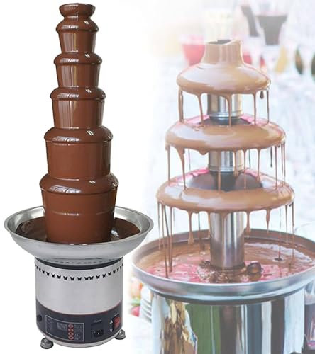 RayGenius Fuente De Chocolate 300w, 7 Niveles De Gran Capacidad, Cascada De Chocolate, 30-150℃ Ajustable, Ideal para Fiestas Y Reuniones Familiares.,6Layers