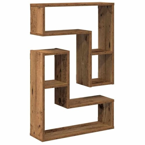 vidaXL Mensole Cubo da parete 2 pz Legno invecchiato 50x15x50 cm, Scaffale galleggiante