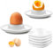 Zhenghebuy Egg Cups,6 Pcs Egg Holders,Boiled Egg Holder,Egg Cup Tray Stackable and Storage,Plastic Easter Egg Stand for Kitchen,Breakfast(White)