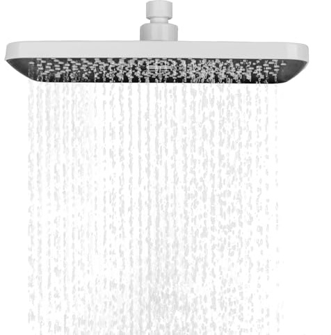 YYTECH Pomme de douche à effet pluie carré de 27,9 cm, haute pression, grand pommeau de douche en cascade, réglable, pommeau de douche fixe de rechange pour plafond de salle de bain