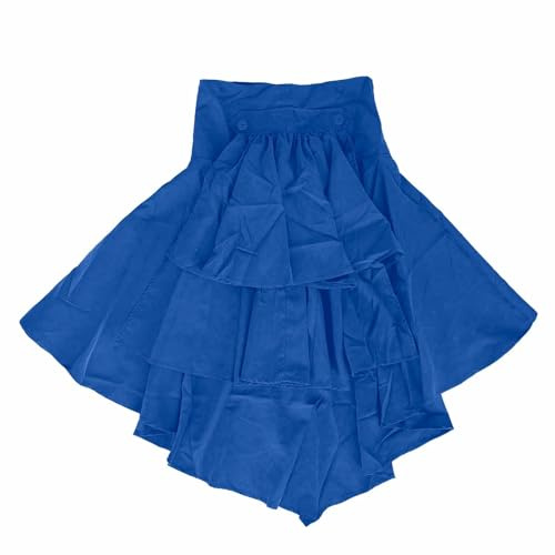 Cosplay-kjol för gotiska medeltida asymmetrisk volangfåll design, Bu1, L