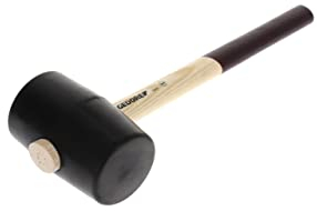 GEDORE Martillo de goma con empuñadura de madera, 90 mm de diámetro, Martillo con mango de madera de fresno, Con dos caras planas, Herramienta, Forjado, 226 E-4