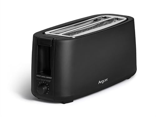Tostapane Doppia Fessura Lunga 1400W Nero Opaco – 2 Slot Extra Lunghi con Funzione Scongelamento, Riscaldamento e Controllo Doratura – Vassoio Raccoglibriciole Estraibile