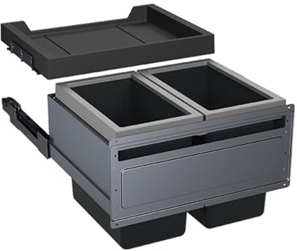 Franke FX60 Einbau Abfalleimer 2 fächer für die Küche Mülleimer mit Deckel 2x 26 Liter