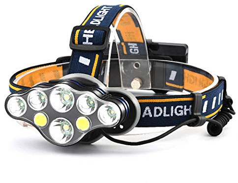 LED-pannlampa USB-laddningsbar pannlampa ljus 2 200 lumen justerbar strålkastare lätt vattentät hjälmlampa lämplig för fiske löpning vandring camping