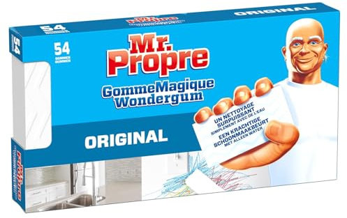 Mr. Propre Gomme Magique Ultra Power, Lot de 3, Élimine les Tâches Tenaces de Crayon, Graisse de Cuisine, Saleté des Jantes, Nettoyage à l'Eau Uniquement