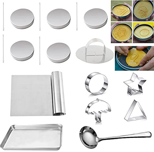 VAWcornic Korean Sugar Candy Making Tools Set DALGONA (18pcs in 1set), Mold, Press Stainless Steel