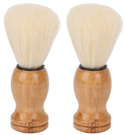 Sonew Mini Rasierpinsel Herren, Professioneller Bartpflege Rasierpinsel Shaving Brush Ersatzpinsel mit Holzgriff für den Heimgebrauch auf Reisen