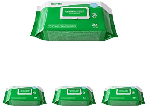 Clinell Universal Cleaning and Disinfectant Wipes for Surfaces (BCW200) - Original Pack of 800 Wipes - Multi-Purpose, Kills 99.99% of Germs, Effective from 10 Seconds