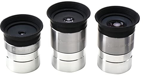 Starboosa Okular-Set für Teleskop – mehrfach beschichtete optische Linse – 1,25 Zoll Teleskopokular – Das verbesserte Okular Wird mit Einer weichen Augenmuschel geliefert [4 mm, 10 mm, 20 mm