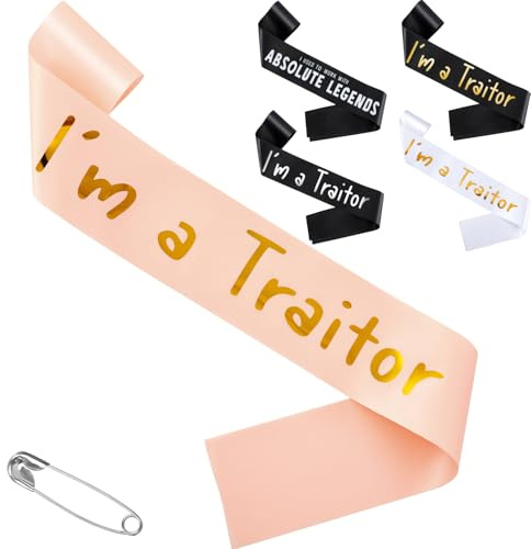 Xuniea I'm a Traitor Sash Traitor Leaving Sash New Job and Sorry Your Leaving Gifts Retirement Presents for Colleagues Women Men Farewell Party Going Away Decorations(Champagne, Gold Letter)
