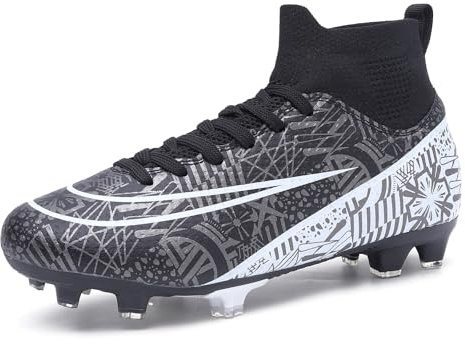 Mens Football Boots Women Football Cleats Outdoor Soccer Shoes High Top Tacos De Futbol para Hombre Soccer Cleats for Turf Futsal Turf Professional Training Athletics Sneakers Boots