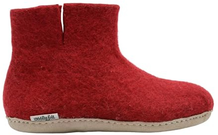 Maroon Wool Boots, Indoor Ankle Shoes, Warm, Soft & Cozy (Maroon, US Footwear Size System, Adult, Women, Numeric, Medium, 7.5)