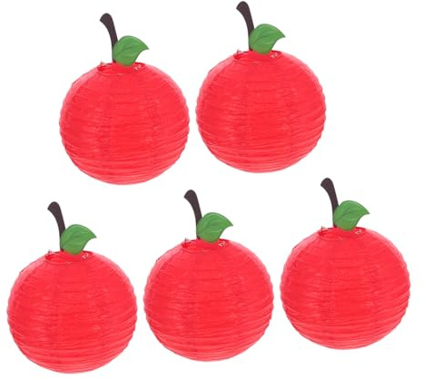 Levemolo 5piezas Linternas De Decoración Colgante De Manzana para Fiestas Decoración Exterior Navideña