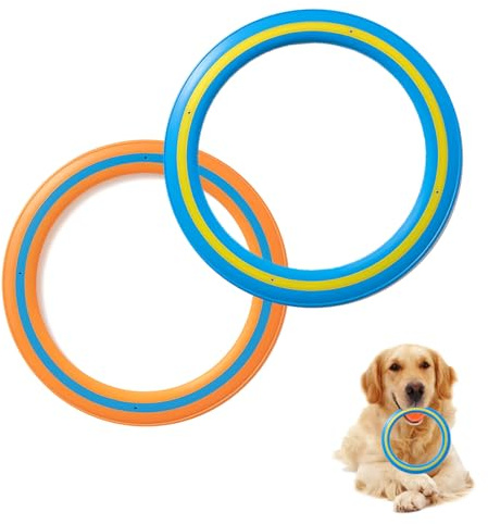 BOBITALK 2Pcs Frisbee, Dog Frisbee Floats in Water & Safe on Teeth,Frisbee Dog ToyPet Training Toys/Outdoor Exercise Toys for Dogs,