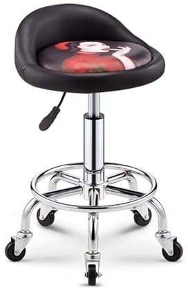Pall på hjul Rund stolshöjd Kompakt snurrpall 360 graders hjul(Bar Stools Set of 2 Black)