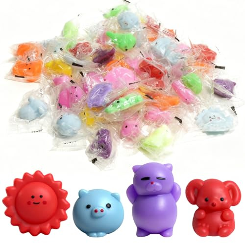 Homshsjhkis 50 stycken squishy-set, squishies, mochi-leksaker, squeeze Toy, squish alongs, mini gummidjur, leksaker, present, barnfödelsedag, för barn, kawaii stresslindringsleksaker, små presenter