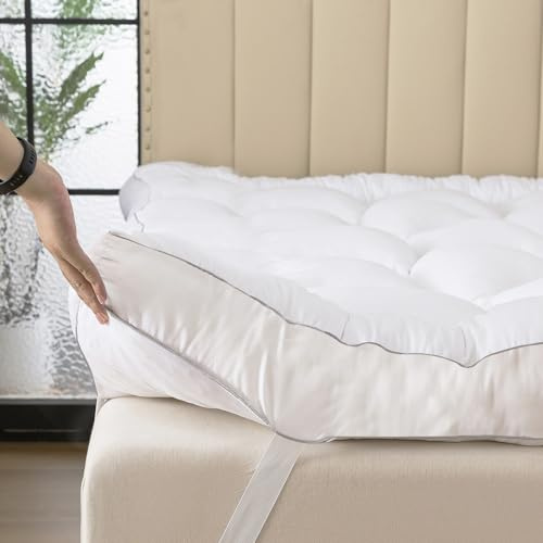 SHOUREN Memory Foam Mattress Topper Full for Back Pain Relief, 2~3In Thick Plush Gel Foam Bed Topper 1700 GSM, Smooth & Supportive Pressure Relief, 75 x 54