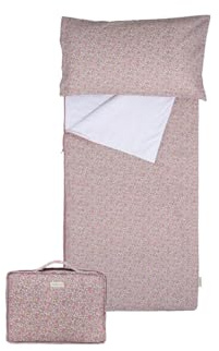 molis&co - Saco de Dormir Infantil - Saco Edredón Nórdico - Ideal para Primavera y Otoño - Juego de Manta 90x190cm con Almohada 50x100cm - 100% algodón - Peony