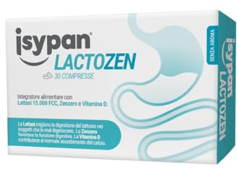 ISYPAN® Lactozen Intolleranza Lattosio – 30 Compresse con Lattasi 15.000 FCC ad Alta Digeribilità, Zenzero e Vitamina D – Supporto per chi ha difficoltà a digerire il lattosio