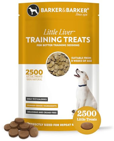 Barker and Barker Little Liver Dog Training Treats - 2500 Tasty & Healthy Treat Pack - Grain Free, Low Calorie, High in Protein & B Vitamins, No Artificials - 100% Human-Grade for Puppies & Small Dogs