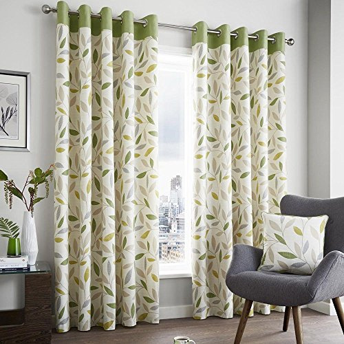 Fusion Beechwood Curtains, 117 x 137cm, Green, 46 Width x 54 Drop