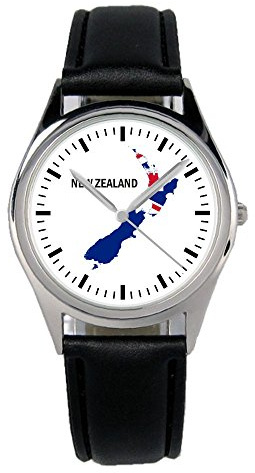 KIESENBERG Armbanduhr Neuseeland New Sealand Geschenk Artikel Idee Fan Damen Herren Unisex Analog Quartz Lederarmband Uhr 36mm Durchmesser B-1266