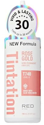Kiss Colore dei capelli semipermanente tinta 5 Ounce, T740 oro rosa