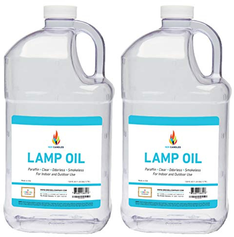 The Dreidel Company Liquid Paraffin Lamp Oil - 1 Gallon - Smokeless, Odorless, Ultra Clean Burning Fuel for Indoor and Outdoor Use (2 Pack)