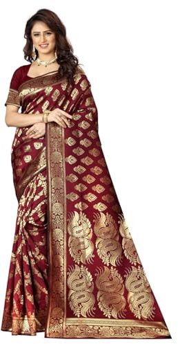 Sugathari Sari Banarasi da donna in pura seta Kanjivaram Soft nuove signore 2023 Design Wear Pattu Sarees Ultime collezioni in cotone per feste sari con camicetta pezzo per matrimonio sadi (PARI 75