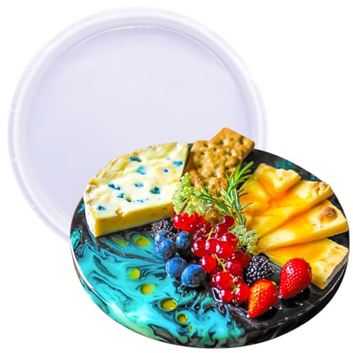 FUNSHOWCASE Resin Mould for Large Cheese Board Serving Tray Platter Round 10inch
