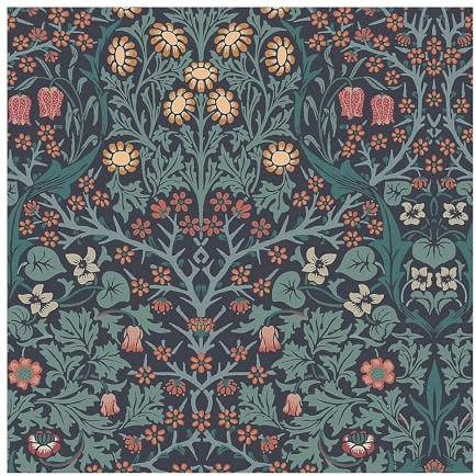 William Morris at Home Blackthorn Navy Wallpaper | Paste the Wall | Navy Floral | Eco-Friendly