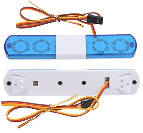 RC LED Lights, RC LED Police Light Simulation Design RC Police Flash Lamp LED Alarming Light RC Light Bar Police Accessories for Kids 4 Lighting Modes for 1/8 1/10 RC Cars (Blue)