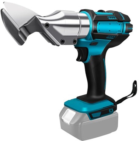 Tijeras Eléctricas Inalámbricas para Metal, Cizalla Eléctrica para Metal, Tijeras para Cortar Chapa Metálica, Diseño de Cabezal Giratorio de 360° para Chapa Alfombras (Sin Batería)