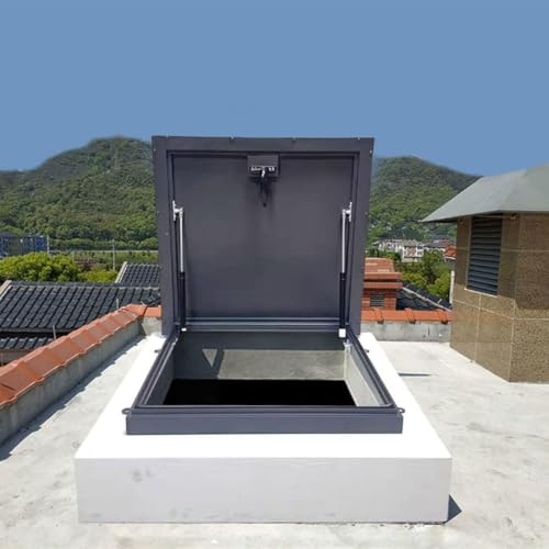 Trampilla De Acero Galvanizado Con Recubrimiento En Polvo, Trampilla De Acceso Al Techo, Tragaluz Para Techo, Tapa De Trampilla De Mantenimiento De Techo, Ventana De Techo,65×65cm
