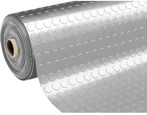 PAVIMENTO IN PVC | BULLONATO | GRIGIO CHIARO | SPESSORE 1MM | ANTISCIVOLO (2X10)
