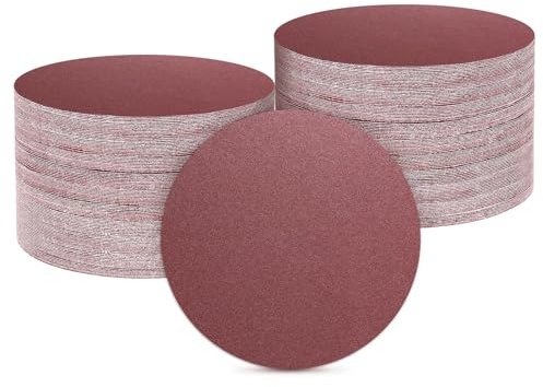 sourcing map 100 Pcs 150mm 6 Inch Sanding Disc 120 Grit Hook and Loop Sandpaper Random Orbital Sander Pads for Woodworking Automotive Metal