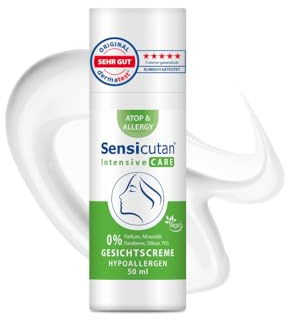 Sensicutan Intensive CARE Gesichtscreme 50 ml | rückfettende W/O-Pflege | bei trockener, empfindlicher, allergischer Gesichtshaut | therapiebegleitend bei Neurodermitis | vegan, hypoallergen
