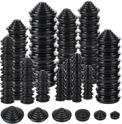 90 stycken gummihylsor, 6 storlekar kabelgenomföring gummi, 30 mm, 25 mm, 22 mm, 14 mm, 12 mm, 10 mm Tower gummiplugg-set, kabelgenomföring för kabel, tråd, kontakt, elektriska apparater