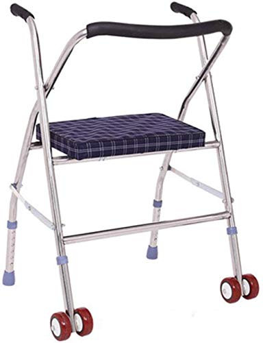 TAIYUESHAN Deambulatore,Deambulatore Leggermente Pieghevole in Acciaio Inox con Ruote con Sedile Rollator Walker