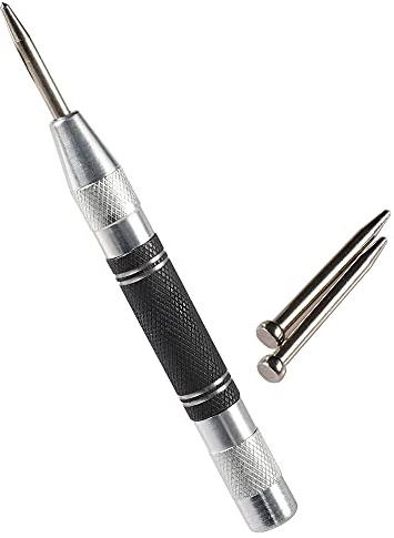 FTVOGUE Punzón Central, HSS Ajustable, Perforador Automático de Alta Resistencia para Hoyuelos Precisos en Madera y Metal (FTVOGUEmx1pbugiwz-210315ZY01-3)