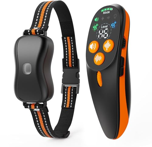 HOMELYLIFE Remote Dog Training Collar – Anti Bark, No Shock, IP67 Waterproof, 1000m Range, Vibrate & Beep for Small Medium Large Dogs with Light