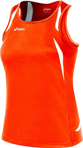 ASICS Women's Interval Singlet, X-Large, Orange/White
