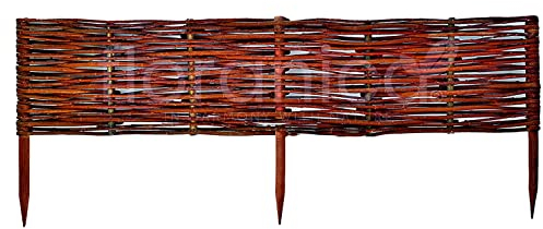 Floranica 1 Stück Beetbegrenzung aus Weide 20 cm x 100 cm Rasenkante aus Weidengeflecht Beeteinfassung Rasenkante Beetzaun Weidenzaun Palisade Abtrennung von Blumenbeetwegen Gartenbeeten