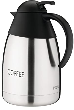 Olympia Pichet isotherme en acier inoxydable avec couvercle bombé 250 x 140 mm 1,5 l