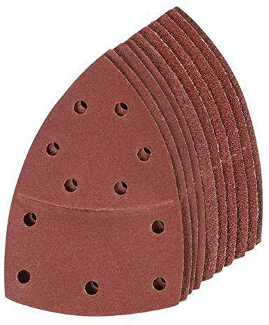Silverline 352528 Hook and Loop Multi-Sander Sheets 102 x 62 mm, 93 mm 10pk 80 Grit