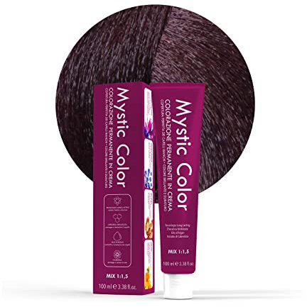 Mystic Color - Colore Mogano 4.5 - Tinta per Capelli - Colorazione Professionale in Crema a Lunga Durata - Con Cheratina Idrolizzata, Olio di Argan e Calendula - 100 ml