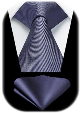 Enlision 3.3 Blue Purple Tie and Pocket Square Set Wedding Party Formal Silk Necktie for Men