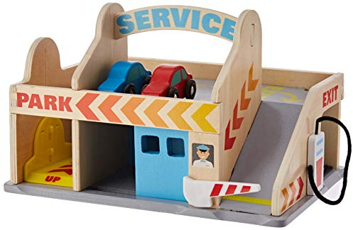 Melissa & Doug Stationnement Garagiste | Véhicules et Trains en Bois | Camions et véhicules | 3+ | Cadeau pour garçon ou Fille, Doré